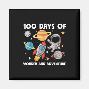 100 Days of School Astronaut Space Boys Kinder 10 Magneet