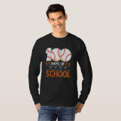 100 Days Of School  Baseball 100 Days Smarter 100t T-shirt (Voorkant volledig)