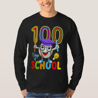 100 Days Of School Baseball 100th Day Kids Teache T-shirt