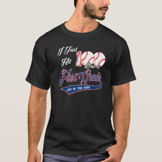 100 Days of School Baseball 100th Day of School Fi T-shirt