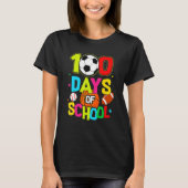 100 Days Of School Baseball Basketball Soccer Foot T-shirt (Voorkant)