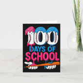 100 Days Of School Baseball Drip Bat 100th Day Of  Kaart (Voorkant)