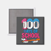 100 Days Of School Baseball Drip Bat 100th Day Of  Magneet (Voorkant / Achterkant)