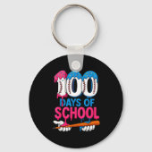 100 Days Of School Baseball Drip Bat 100th Day Of Sleutelhanger (Voorkant)