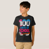 100 Days Of School Baseball Drip Bat 100th Day Of  T-shirt (Voorkant volledig)