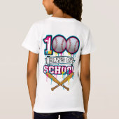 100 Days of School Baseball Shirt PNG (Achterkant)