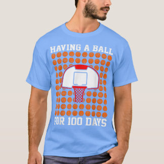 100 Days Of School Basketball 100th Day Balls Kids T-shirt
