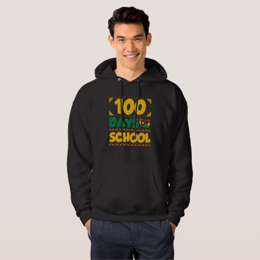 100 Days of School Black History Month Theme Teach Hoodie (Voorkant volledig)