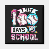 100 Days Of School Boys Baseball Drip 100th Day Ki Magneet (Voorkant)