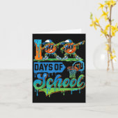 100 Days Of School Boys Basketball Drip 100th Day  Kaart (Gele Bloem)