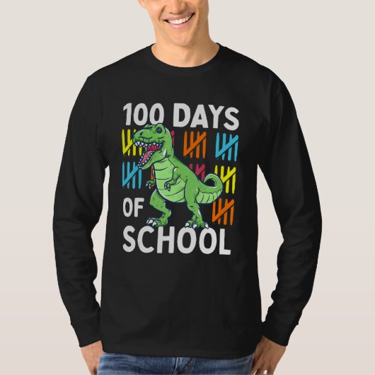 100 Days Of School Boys Dinosaur 100th Day Dino T-shirt (Voorkant)