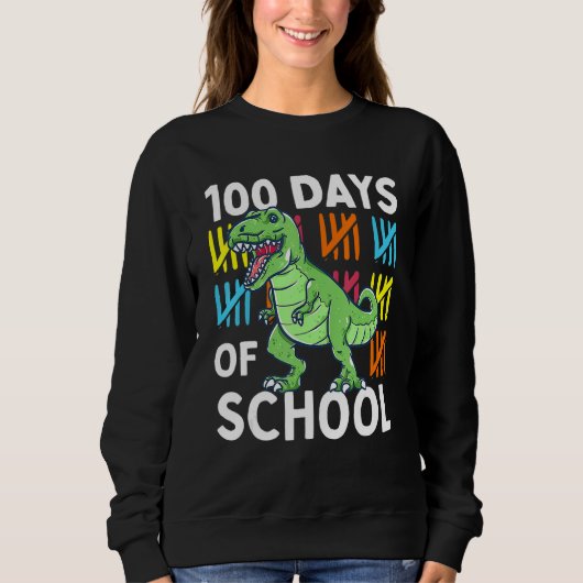 100 Days Of School Boys Dinosaur 100th Day Dino Trui (Voorkant)