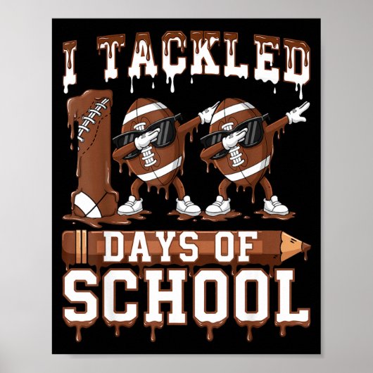 100 Days Of School Boys Kids 100th Day Of School F Poster (Voorkant)