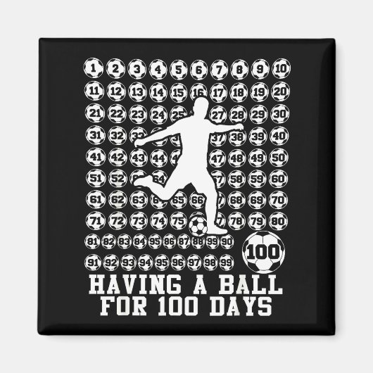 100 Days Of School Boys Soccer 100th Day Of School Magneet (Voorkant)