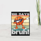 100 Days Of School Bruh Funny Kids Boys Dabbing Ba Kaart (Voorkant)
