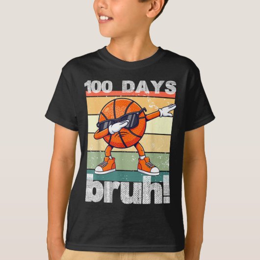 100 Days Of School Bruh Funny Kids Boys Dabbing Ba T-shirt (Voorkant)