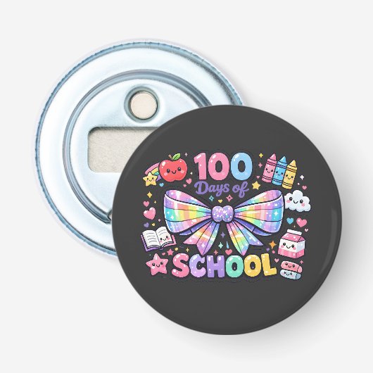 100 Days Of School  Button Flesopener (Voorkant)