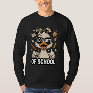 100 Days of School Camo Cap 100th Day Goose Kids G T-shirt