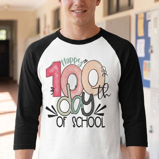 100 Days of School Celebration Basic Sleeve Raglan T-shirt