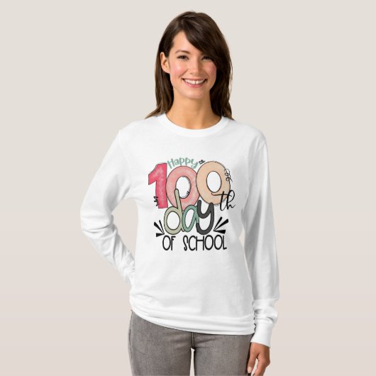 100 Days of School Celebration Basic T-shirt (Voorkant volledig)