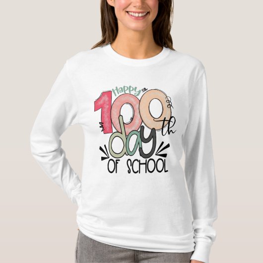 100 Days of School Celebration Basic T-shirt (Voorkant)