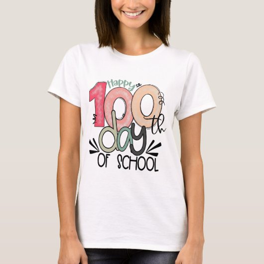 100 Days of School Celebration Basic T-shirt (Voorkant)