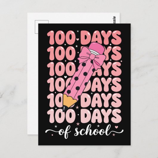 100 days of school celebration briefkaart (Voorkant / Achterkant)