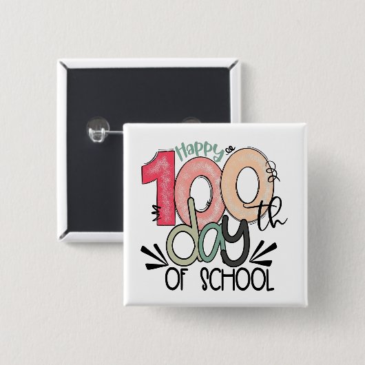 100 days of school celebration button / pin badge (Voorkant /achterkant)