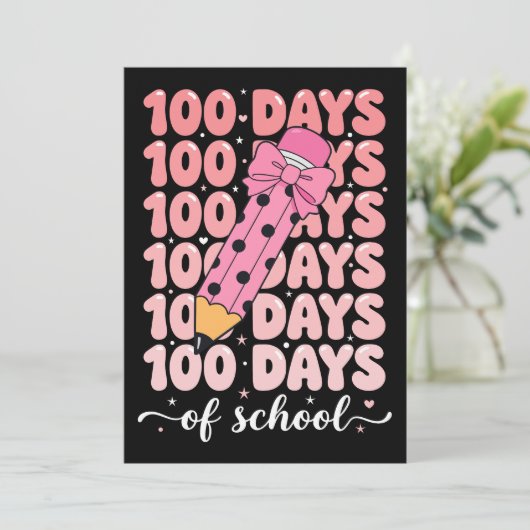 100 days of school celebration kaart (Staand voorkant)