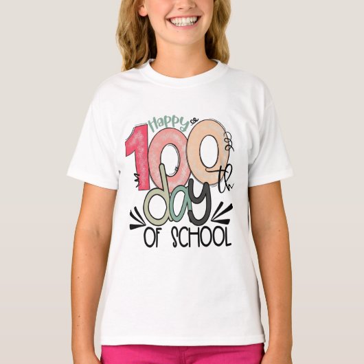 100 Days of School Celebration Kid Basic T-shirt (Voorkant)