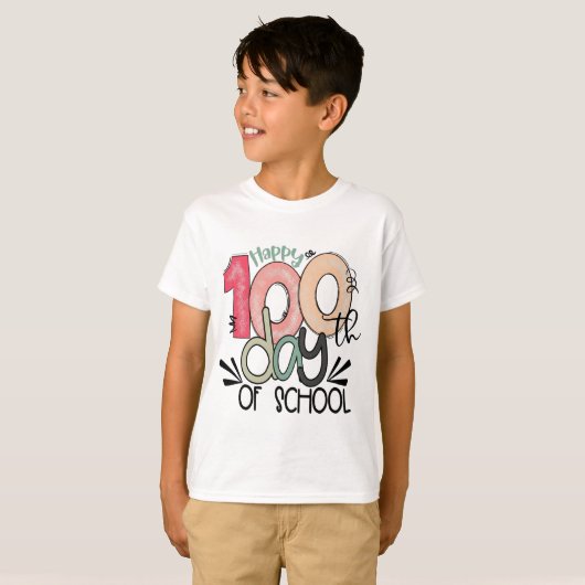 100 Days of School Celebration Kid Basic T-shirt (Voorkant volledig)