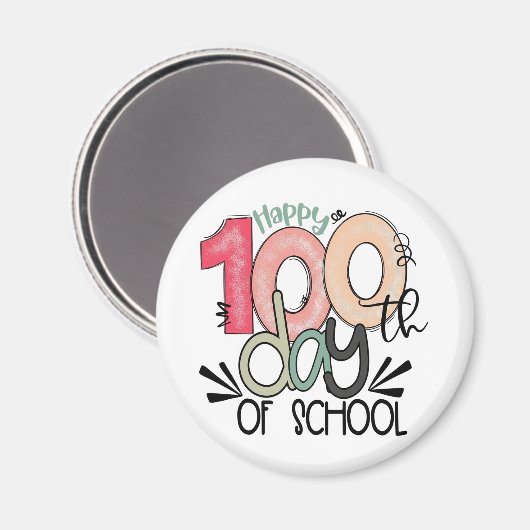 100 days of school celebration magneet (Voorkant / Achterkant)