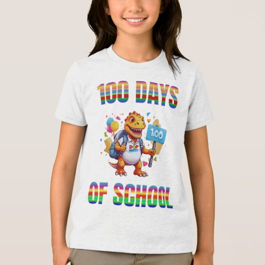 100 Days of School Celebration" Tri-Blend Shirt (Voorkant)
