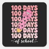 100 days of school celebration vierkante sticker (Voorkant)