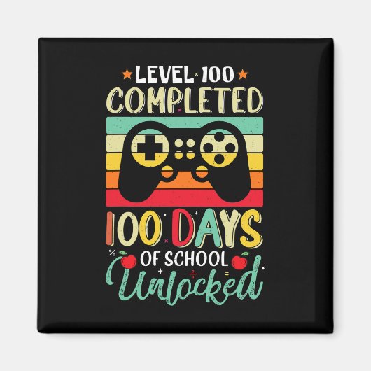 100 Days of School Complete Gamer Boy Level Unlock Magneet (Voorkant)