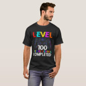 100 Days of School Completed Gamer Boy Level 100 C T-shirt (Voorkant volledig)