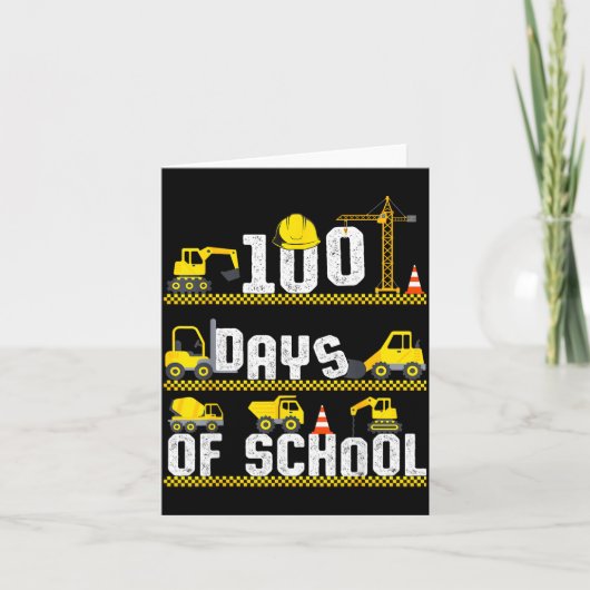 100 Days Of School Construction Truck 100th Day Bo Kaart (Voorkant)