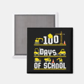 100 Days Of School Construction Truck 100th Day Bo Magneet (Voorkant / Achterkant)