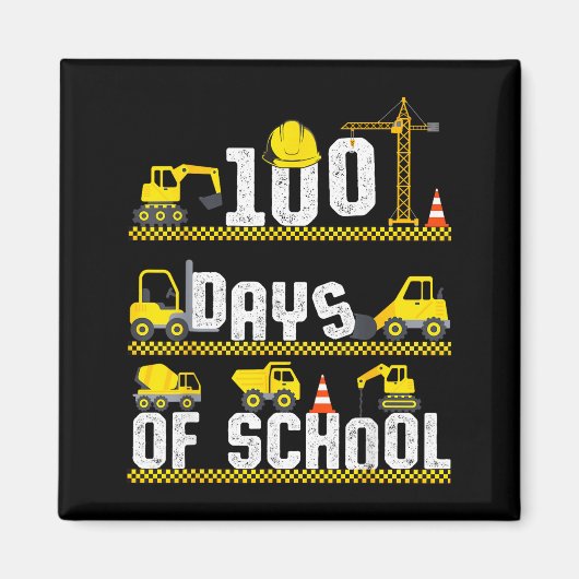 100 Days Of School Construction Truck 100th Day Bo Magneet (Voorkant)