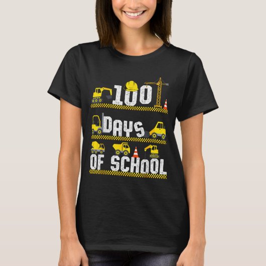 100 Days Of School Construction Truck 100th Day Bo T-shirt (Voorkant)