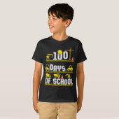 100 Days Of School Construction Truck 100th Day Bo T-shirt (Voorkant volledig)