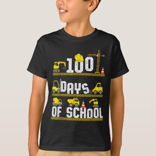 100 Days Of School Construction Truck 100th Day Bo T-shirt (Voorkant)