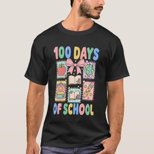 100 Days of School Coquette 100 Days Smarter 100th T-shirt (Voorkant)