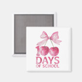 100 Days of School Coquette Schattige Cherry Bow 1 Magneet (Voorkant / Achterkant)