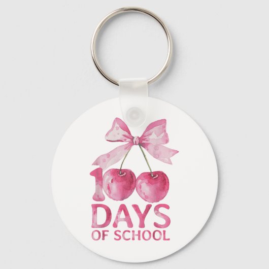 100 Days of School Coquette Schattige Cherry Bow 1 Sleutelhanger (Voorkant)