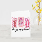 100 Days Of School Coquette Valentine Girls Teache Kaart (Gele Bloem)