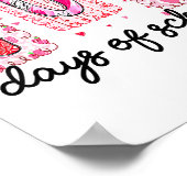 100 Days Of School Coquette Valentine Girls Teache Poster (Hoek)