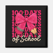 100 Days Of School Crochet Bow Pencil 100th Day Of Magneet (Voorkant)