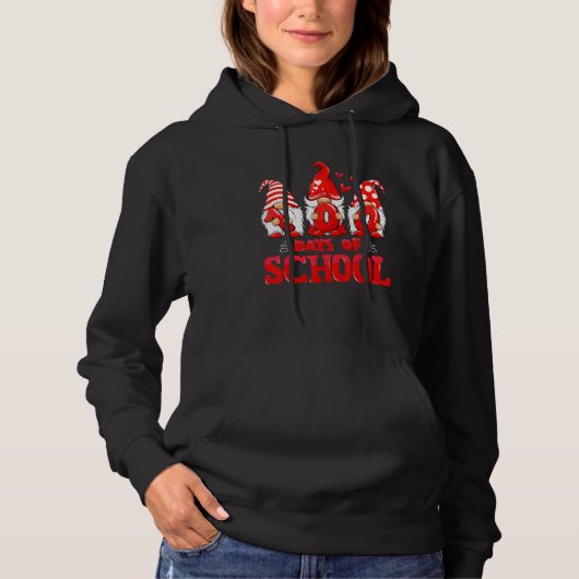 100 Days Of School Cute Gnomes Virtual Learning Te Hoodie (Voorkant)