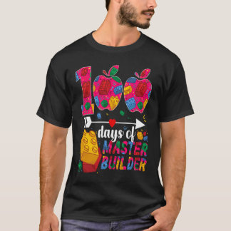 100 Days of School Cute Toy Build Bricks Teacher S T-shirt